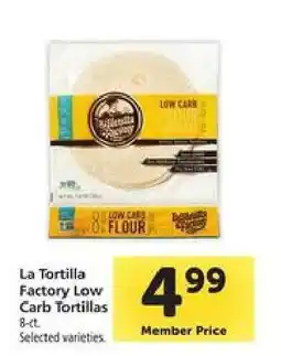 Safeway La Tortilla Factory Low Carb Tortillas offer