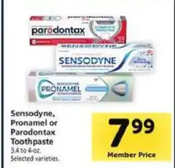 Safeway Sensodyne, Pronamel or parodontax Toothpaste offer