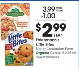 Kroger Entenmann's Little Bites or Cascadian Farm Organic Cereal offer