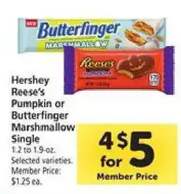 Safeway Hershey Reese's Pumpkin or Butterfinger Marshmallow Single offer