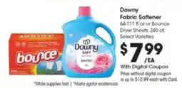 Kroger Downy Fabric Softener or Bounce Dryer Sheets offer