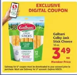Safeway Galbani Colby Jack Stick Cheese offer