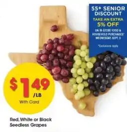 Kroger Red, White or Black Seedless Grapes offer