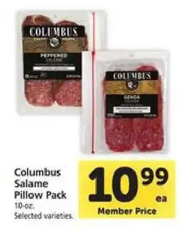 Safeway Columbus Salame Pillow Pack offer