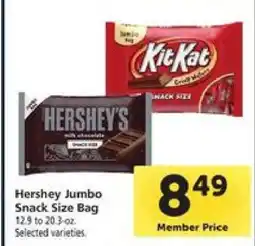 Safeway Hershey Jumbo Snack Size Bag offer