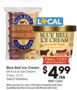 Kroger Blue Bell Ice Cream offer