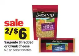 Meijer Sargento Shredded or Chunk Cheese offer