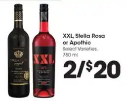 Kroger XXL, Stella Rosa or Apothic offer