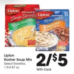 Kroger Lipton Kosher Soup Mix offer