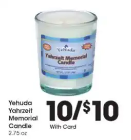Kroger Yehuda Yahrzeit Memorial Candle offer