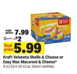 Meijer Kraft Velveeta Shells & Cheese or Easy Mac Macaroni & Cheese offer