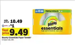 Meijer Bounty Essentials Paper Towels offer