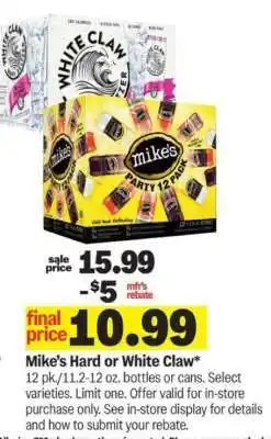 Meijer Mike’s Hard or White Claw offer