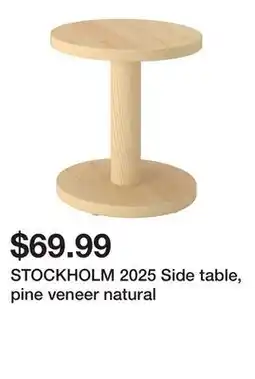 Ikea STOCKHOLM 2025 Side table, pine veneer natural offer