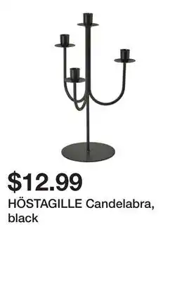 Ikea HÖSTAGILLE Candelabra, black offer