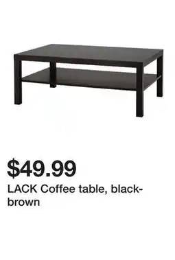Ikea LACK Coffee table, black-brown offer
