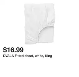 Ikea DVALA Fitted sheet, white, King offer