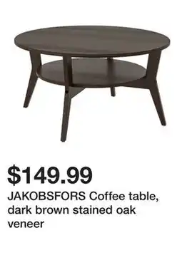 Ikea JAKOBSFORS Coffee table, dark brown stained oak veneer offer