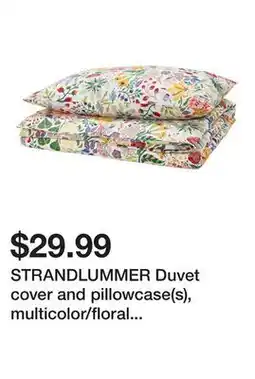 Ikea STRANDLUMMER Duvet cover and pillowcase(s), multicolor/floral pattern, Twin offer