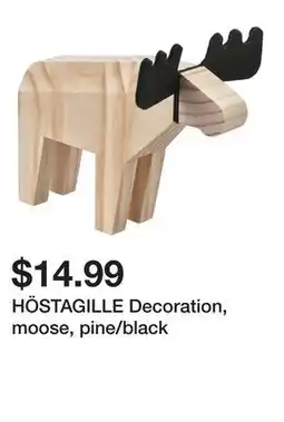 Ikea HÖSTAGILLE Decoration, moose, pine/black offer