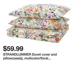 Ikea STRANDLUMMER Duvet cover and pillowcase(s), multicolor/floral pattern, King offer