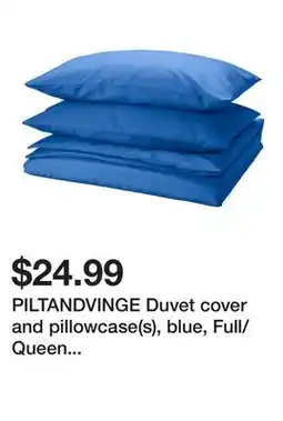 Ikea PILTANDVINGE Duvet cover and pillowcase(s), blue, Full/Queen (Double/Queen) offer