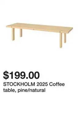 Ikea STOCKHOLM 2025 Coffee table, pine/natural offer