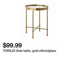 Ikea TORSJÖ Side table, gold effect/glass offer