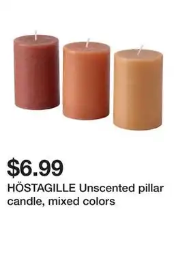 Ikea HÖSTAGILLE Unscented pillar candle, mixed colors offer