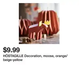 Ikea HÖSTAGILLE Decoration, moose, orange/beige-yellow offer