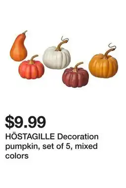 Ikea HÖSTAGILLE Decoration pumpkin, set of 5, mixed colors offer
