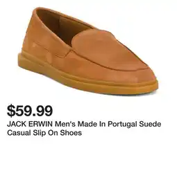 Marshalls JACK ERWIN Men's Made In Portugal Suede Casual Slip On Shoes offer