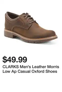Marshalls CLARKS Men's Leather Morris Low Ap Casual Oxford Shoes offer