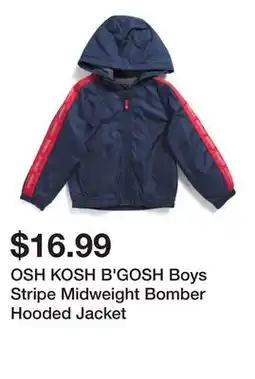 Marshalls OSH KOSH B'GOSH Boys Stripe Midweight Bomber Hooded Jacket offer