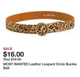 Marshalls MOST WANTED Leather Leopard Circle Buckle Belt offer