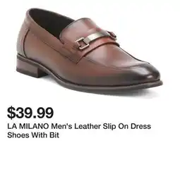Marshalls LA MILANO Men's Leather Slip On Dress Shoes With Bit offer