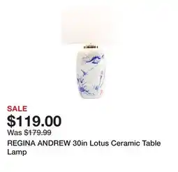 Marshalls REGINA ANDREW 30in Lotus Ceramic Table Lamp offer