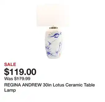 Marshalls REGINA ANDREW 30in Lotus Ceramic Table Lamp offer