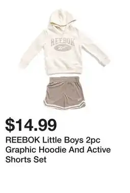 Marshalls REEBOK Little Boys 2pc Graphic Hoodie And Active Shorts Set offer