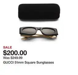 Marshalls GUCCI 51mm Square Sunglasses offer