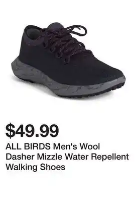 Marshalls ALL BIRDS Men's Wool Dasher Mizzle Water Repellent Walking Shoes offer