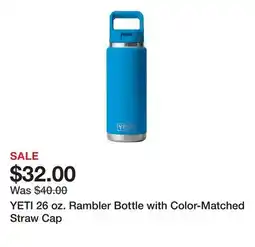 Dick's Sporting Goods YETI 26 oz. Rambler Bottle with Color-Matched Straw Cap offer