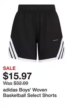 Dick's Sporting Goods adidas Boys' Woven Basketball Select Shorts offer