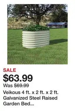 Tractor Supply Company Veikous 4 ft. x 2 ft. x 2 ft. Galvanized Steel Raised Garden Bed Planter Box Outdoor, Pearl White offer