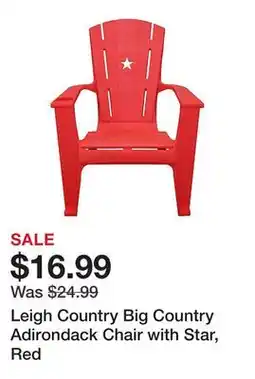 Tractor Supply Company Leigh Country Big Country Adirondack Chair with Star, Red offer