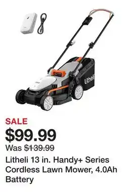 Tractor Supply Company Litheli 13 in. Handy+ Series Cordless Lawn Mower, 4.0Ah Battery offer