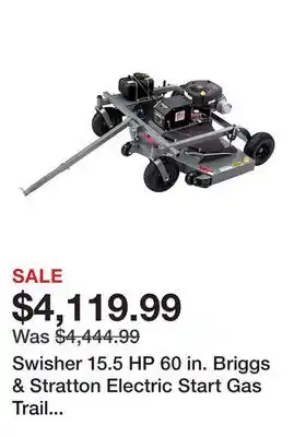 Tractor Supply Company Swisher 15.5 HP 60 in. Briggs & Stratton Electric Start Gas Trail Mower offer