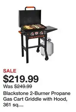 Tractor Supply Company Blackstone 2-Burner Propane Gas Cart Griddle with Hood, 361 sq. in., Black offer