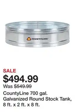 Tractor Supply Company CountyLine 700 gal. Galvanized Round Stock Tank, 8 ft. x 2 ft. x 8 ft offer