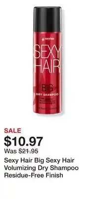 Ulta Beauty Sexy Hair Big Sexy Hair Volumizing Dry Shampoo Residue-Free Finish offer